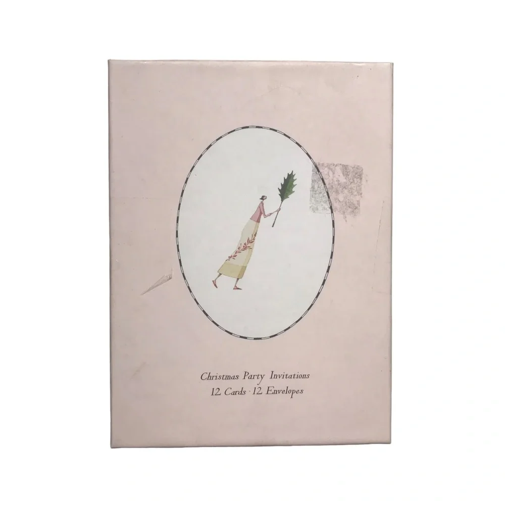 Laura Stoddart Vintage Christmas Party Invitations 12 Cards 12 Envelope 2001 YTK
